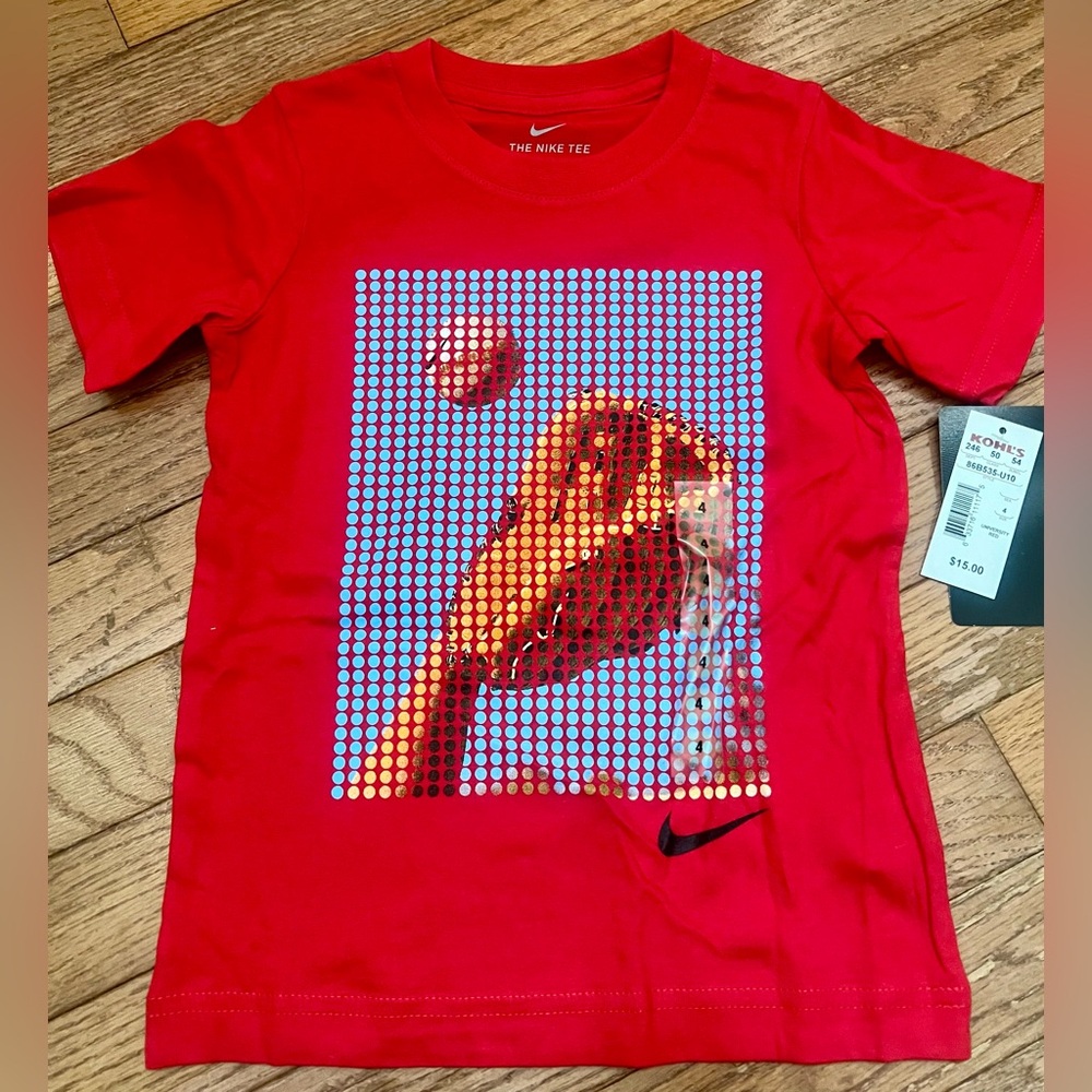 Nike Kids Red Graphic Baseball T-Shirt NWT Size 4